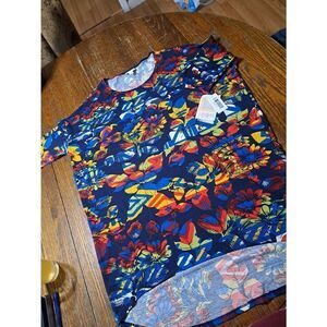 New Small LuLaRoe Irma Tunic Top Round Neck Loose Breezy High Low Shirt Top NWT